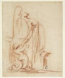 Fillette buvant à une fontaine