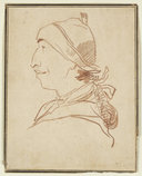 Portrait-charge du peintre Anicet-Charles-Gabriel Lemonnier avec bonnet