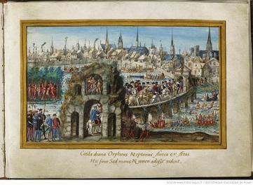 Enluminure pleine page de l'entrée de Henri II à Rouen